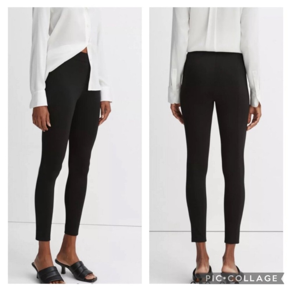 Vince Black Leggings Stretch Back Seams Size Medium